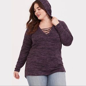 Torrid Hoodie Lace-up Detail 4x Purple